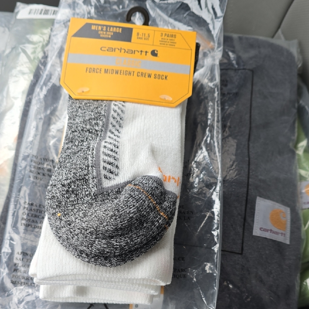 Carhartt Force Midweight Crew Socks - Gray and White